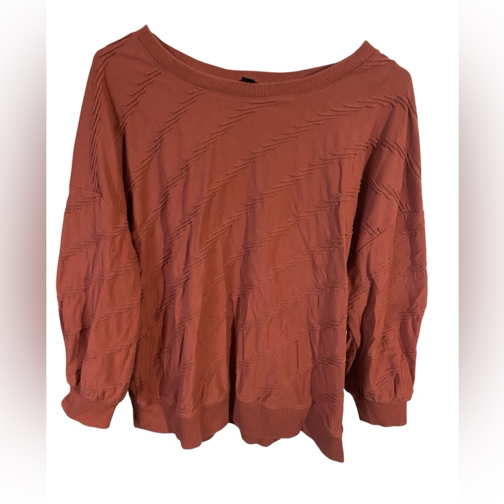 Simply Vera Vera Wang Women's Terracotta Textured Sweatshirt